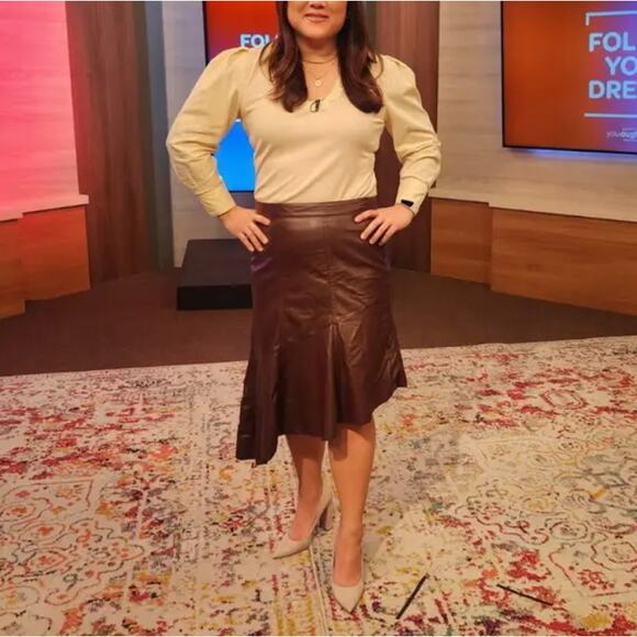 Area Stars Cream Cottage Top MEDIUM Ribbed CottonWestern Designer Weekend $125 - Picture 4 of 10